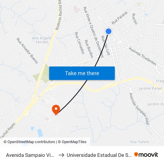 Avenida Sampaio Vidal, 904 to Universidade Estadual De São Paulo map