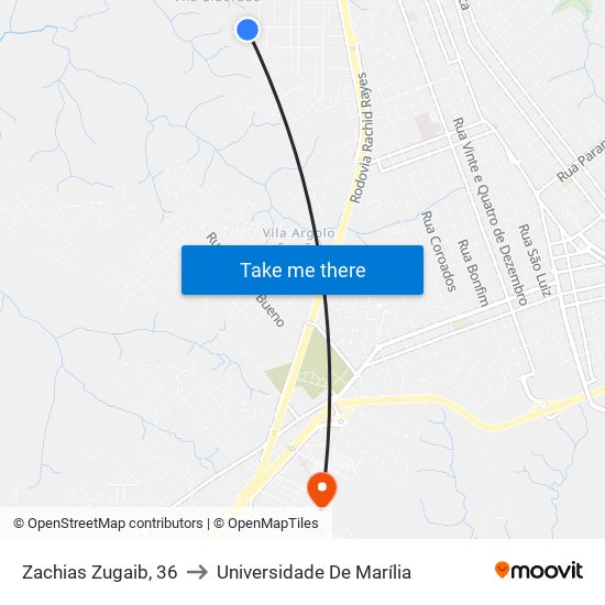 Zachias Zugaib, 36 to Universidade De Marília map