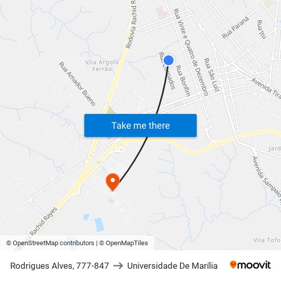 Rodrigues Alves, 777-847 to Universidade De Marília map