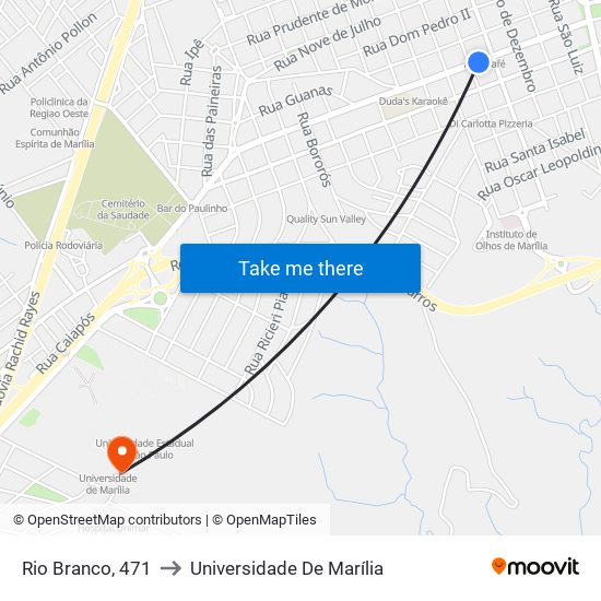 Rio Branco, 471 to Universidade De Marília map