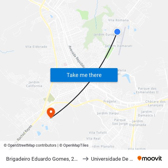 Brigadeiro Eduardo Gomes, 2458-2530 to Universidade De Marília map