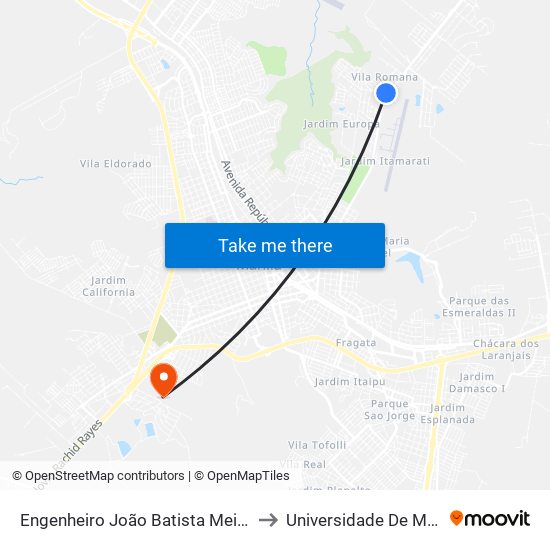 Engenheiro João Batista Meiler, 34 to Universidade De Marília map