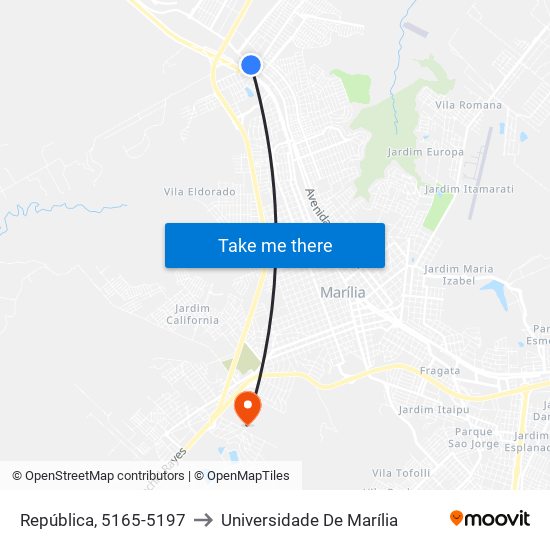 República, 5165-5197 to Universidade De Marília map