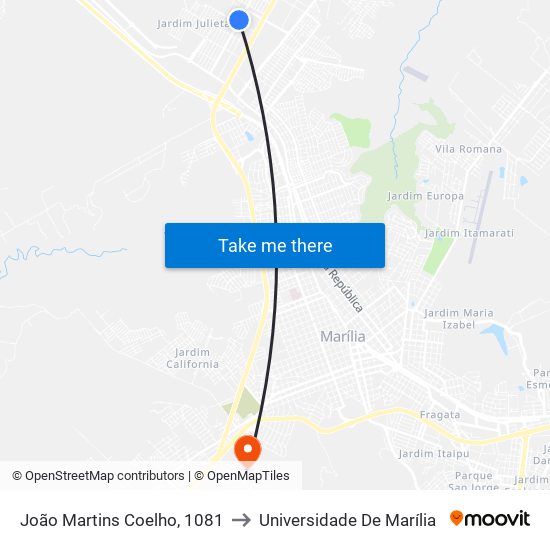 João Martins Coelho, 1081 to Universidade De Marília map