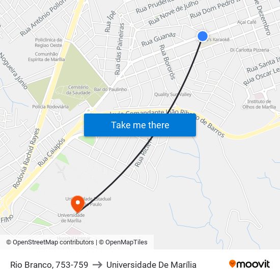 Rio Branco, 753-759 to Universidade De Marília map