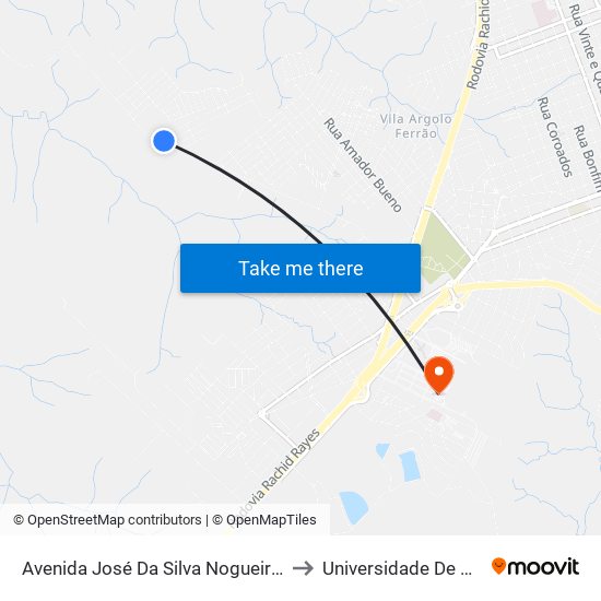 Avenida José Da Silva Nogueira Júnior to Universidade De Marília map