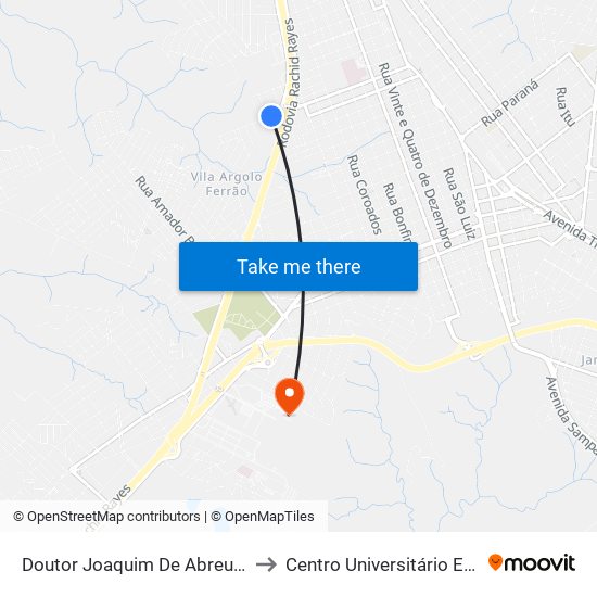 Doutor Joaquim De Abreu Sampaio Vidal, 1185 to Centro Universitário Eurípides De Marília map