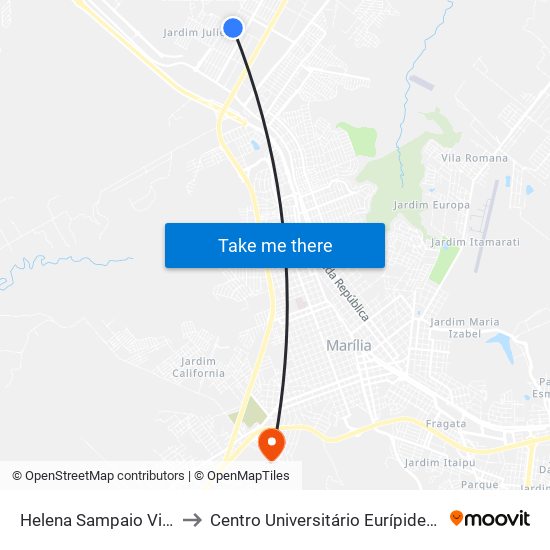 Helena Sampaio Vidal, 969 to Centro Universitário Eurípides De Marília map