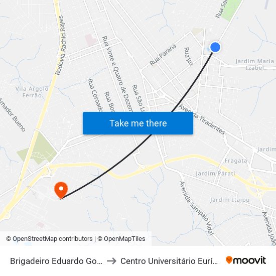 Brigadeiro Eduardo Gomes, 257-367 to Centro Universitário Eurípides De Marília map