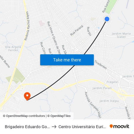 Brigadeiro Eduardo Gomes, 624-686 to Centro Universitário Eurípides De Marília map