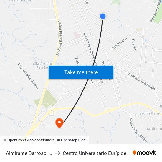 Almirante Barroso, 350-462 to Centro Universitário Eurípides De Marília map