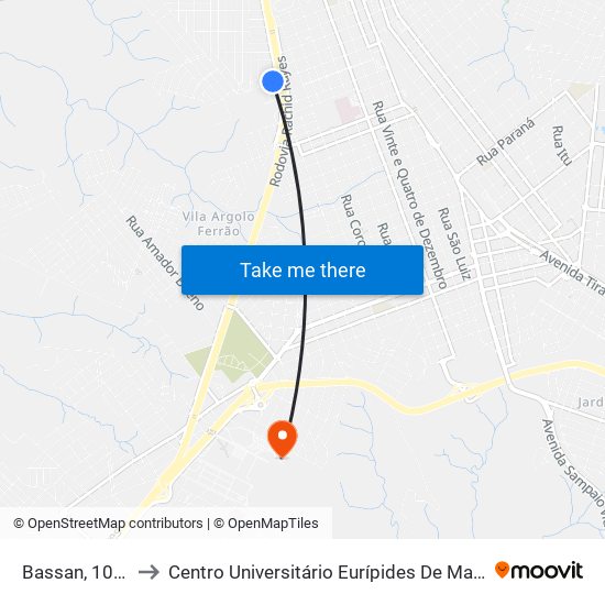 Bassan, 1038 to Centro Universitário Eurípides De Marília map