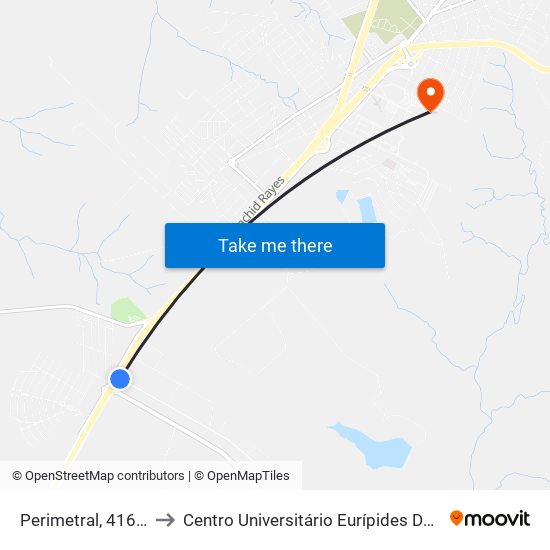 Perimetral, 416-532 to Centro Universitário Eurípides De Marília map