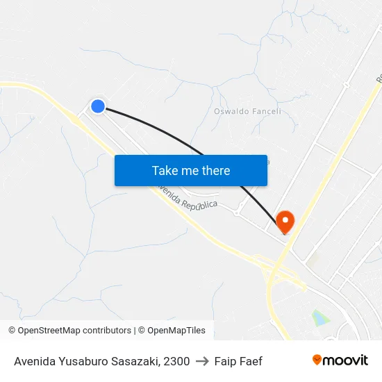 Avenida Yusaburo Sasazaki, 2300 to Faip Faef map