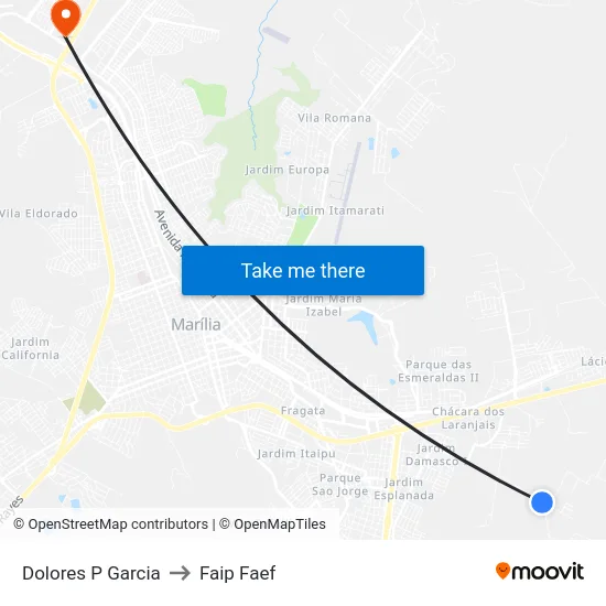 Dolores P Garcia to Faip Faef map