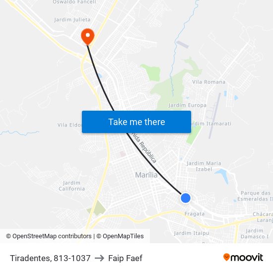 Tiradentes, 813-1037 to Faip Faef map