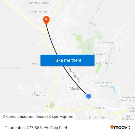 Tiradentes, 277-355 to Faip Faef map