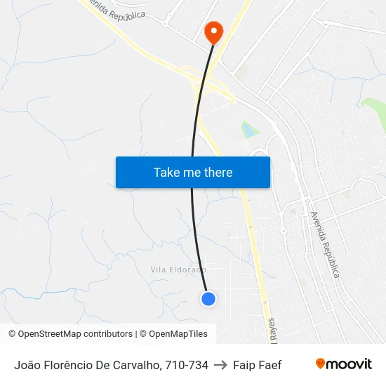 João Florêncio De Carvalho, 710-734 to Faip Faef map