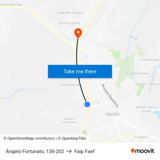 Ângelo Fortunato, 136-202 to Faip Faef map