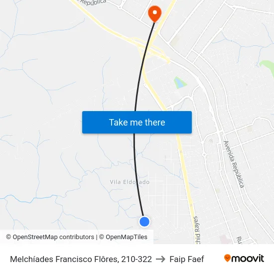 Melchíades Francisco Flôres, 210-322 to Faip Faef map