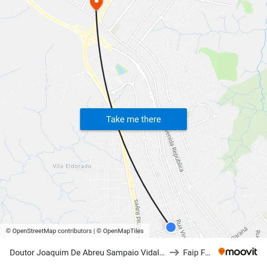 Doutor Joaquim De Abreu Sampaio Vidal, 364 to Faip Faef map