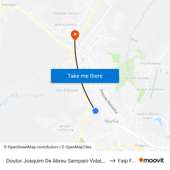 Doutor Joaquim De Abreu Sampaio Vidal, 492-596 to Faip Faef map