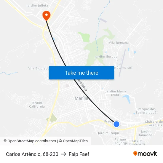 Carlos Artêncio, 68-230 to Faip Faef map