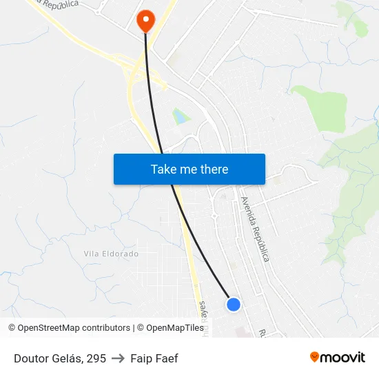 Doutor Gelás, 295 to Faip Faef map