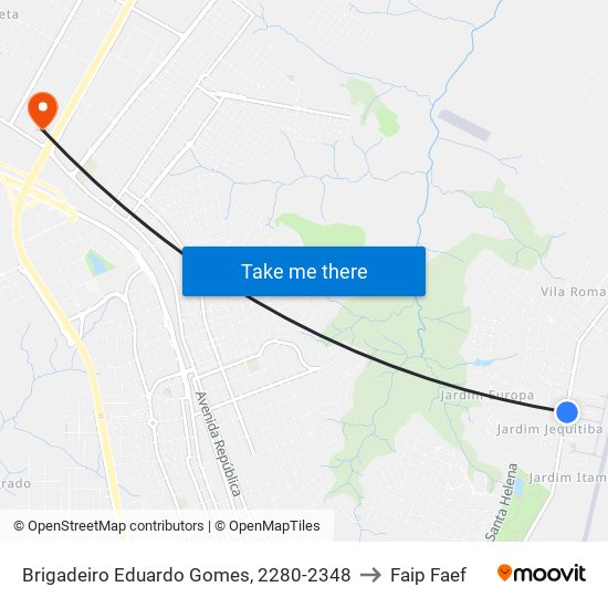 Brigadeiro Eduardo Gomes, 2280-2348 to Faip Faef map