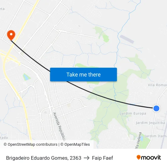 Brigadeiro Eduardo Gomes, 2363 to Faip Faef map