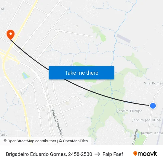 Brigadeiro Eduardo Gomes, 2458-2530 to Faip Faef map