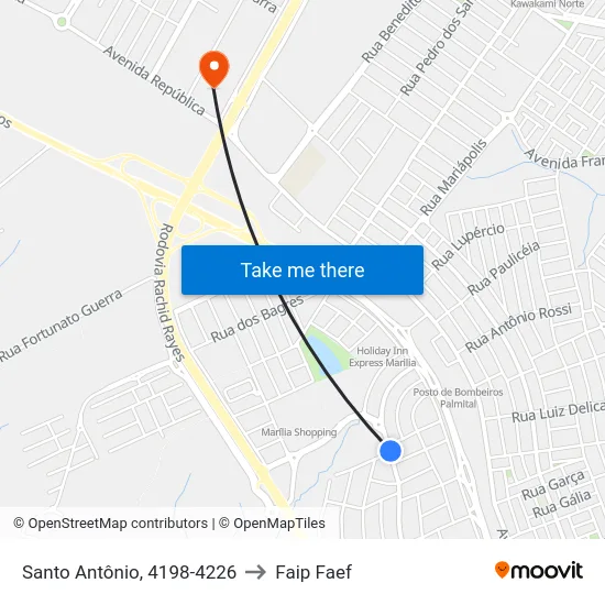 Santo Antônio, 4198-4226 to Faip Faef map