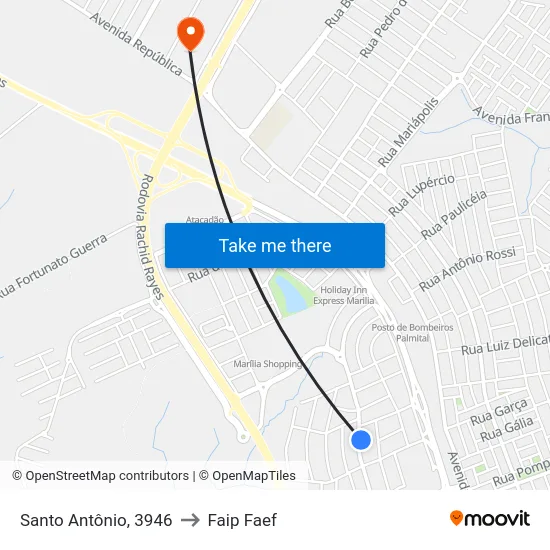 Santo Antônio, 3946 to Faip Faef map