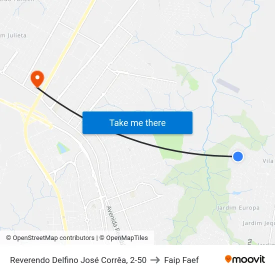 Reverendo Delfino José Corrêa, 2-50 to Faip Faef map