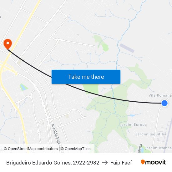 Brigadeiro Eduardo Gomes, 2922-2982 to Faip Faef map