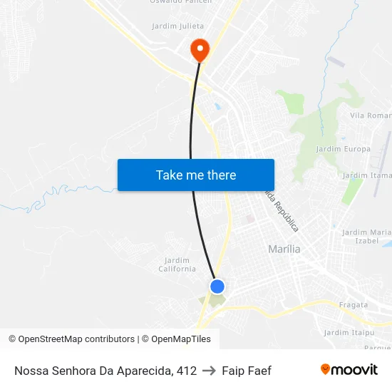 Nossa Senhora Da Aparecida, 412 to Faip Faef map