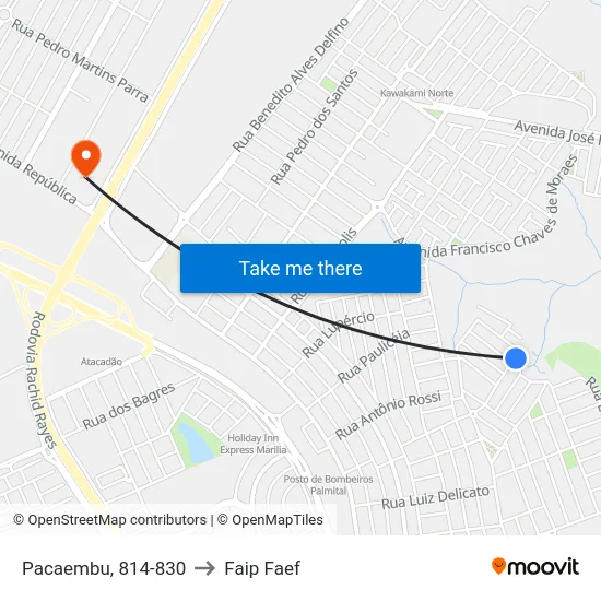 Pacaembu, 814-830 to Faip Faef map