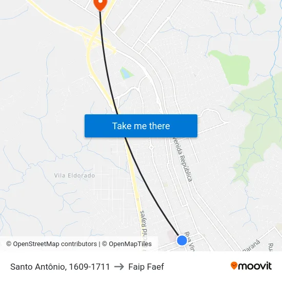 Santo Antônio, 1609-1711 to Faip Faef map