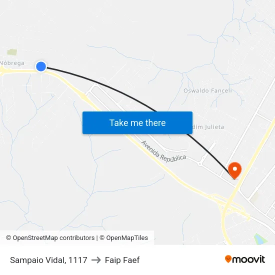 Sampaio Vidal, 1117 to Faip Faef map