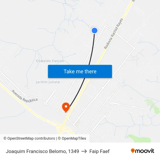 Joaquim Francisco Belomo, 1349 to Faip Faef map