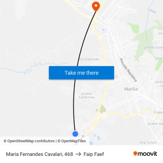 Maria Fernandes Cavalari, 468 to Faip Faef map