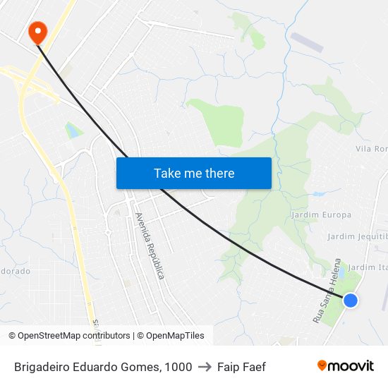 Brigadeiro Eduardo Gomes, 1000 to Faip Faef map