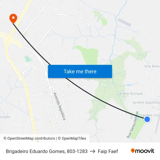 Brigadeiro Eduardo Gomes, 803-1283 to Faip Faef map