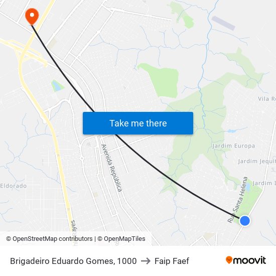 Brigadeiro Eduardo Gomes, 1000 to Faip Faef map