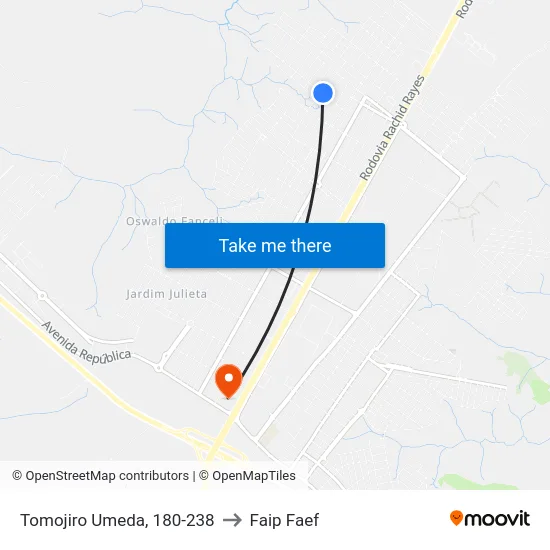 Tomojiro Umeda, 180-238 to Faip Faef map