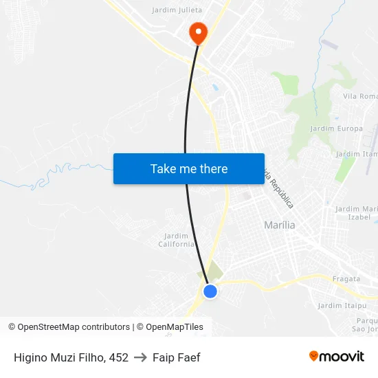 Higino Muzi Filho, 452 to Faip Faef map