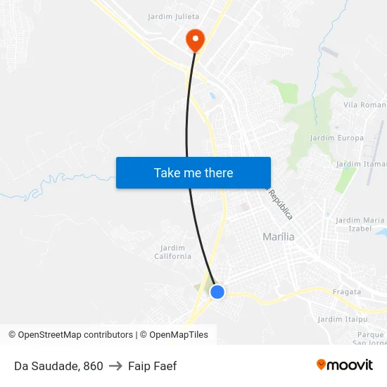 Da Saudade, 860 to Faip Faef map
