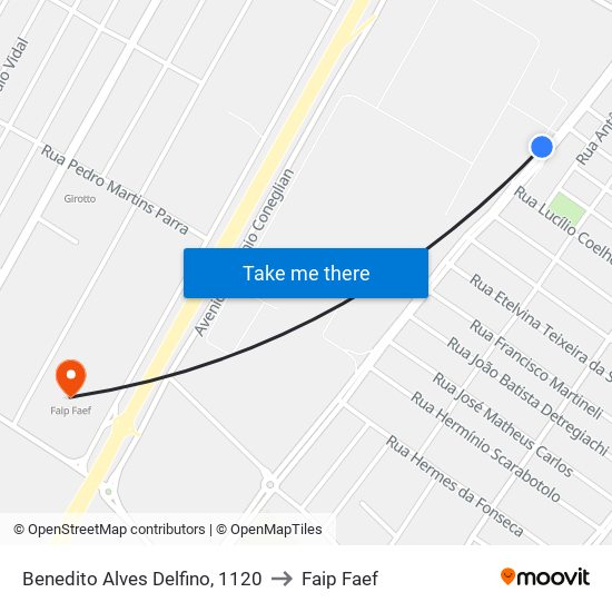 Benedito Alves Delfino, 1120 to Faip Faef map