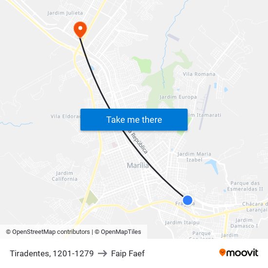 Tiradentes, 1201-1279 to Faip Faef map