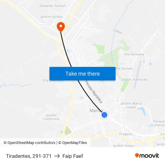 Tiradentes, 291-371 to Faip Faef map